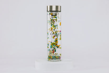 Real flowers Tea Infuser Bottle - Green flower mix