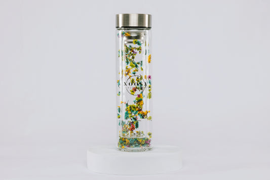 Real flowers Tea Infuser Bottle - Green flower mix