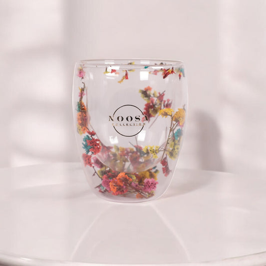 Preserved flowers 300ml glass cup