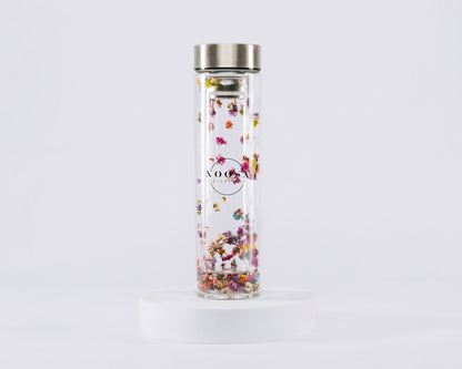 Real flowers Tea Infuser Bottle - Pink flower mix